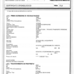 CERTIFICATO/ESTRATTO CRONOLOGICO PRA